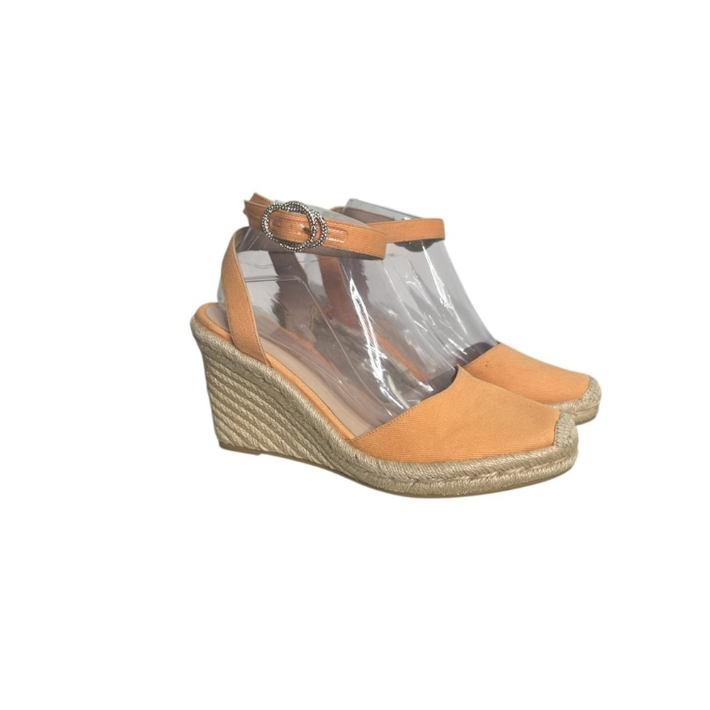 Stuart Weitzman Mango Orange Summer Jute Espadrille Wedge Sandal Women’s Size 9 - Picture 9 of 15
